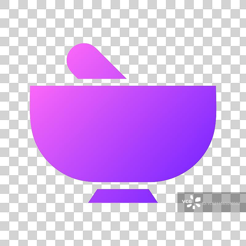 渐变色的研钵和杵符号图片素材