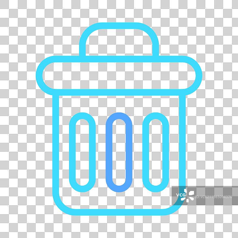 蓝色极简主义垃圾桶图标设计图片素材