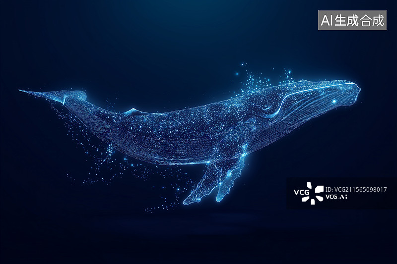 【AI数字艺术】粒子鲸鱼背景图图片素材