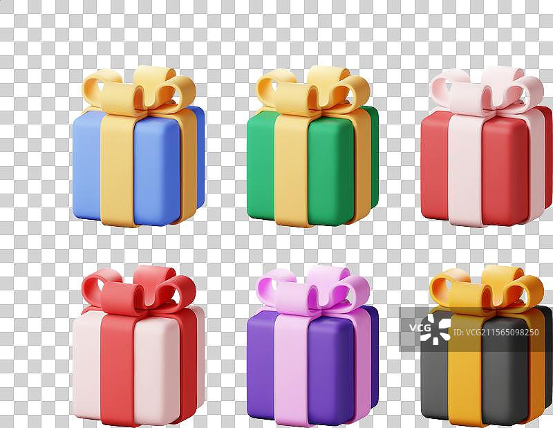 孤立的3D礼品盒套装图片素材