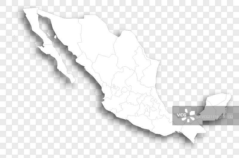 墨西哥行政区划政治地图图片素材