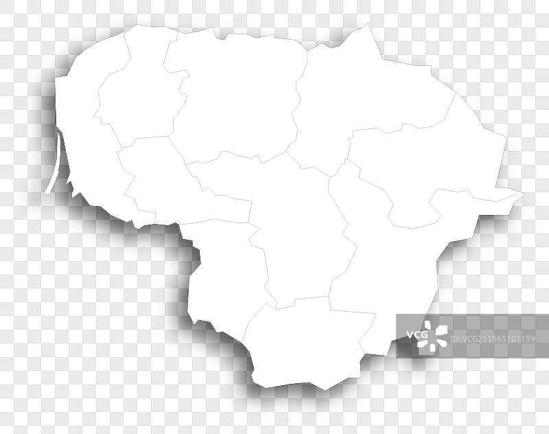 立陶宛行政区划政治地图图片素材