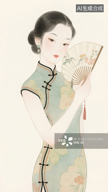 【AI数字艺术】旗袍古装美女图片素材