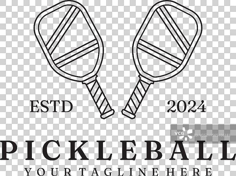 简约风格的乒乓球锦标赛线条艺术标志图片素材