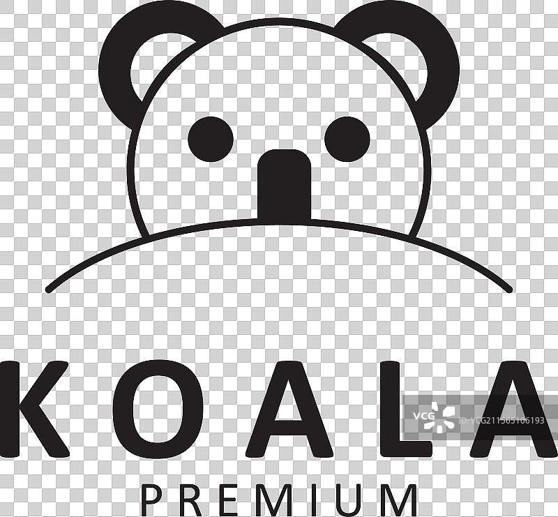 考拉线条艺术标志图标极简设计图片素材