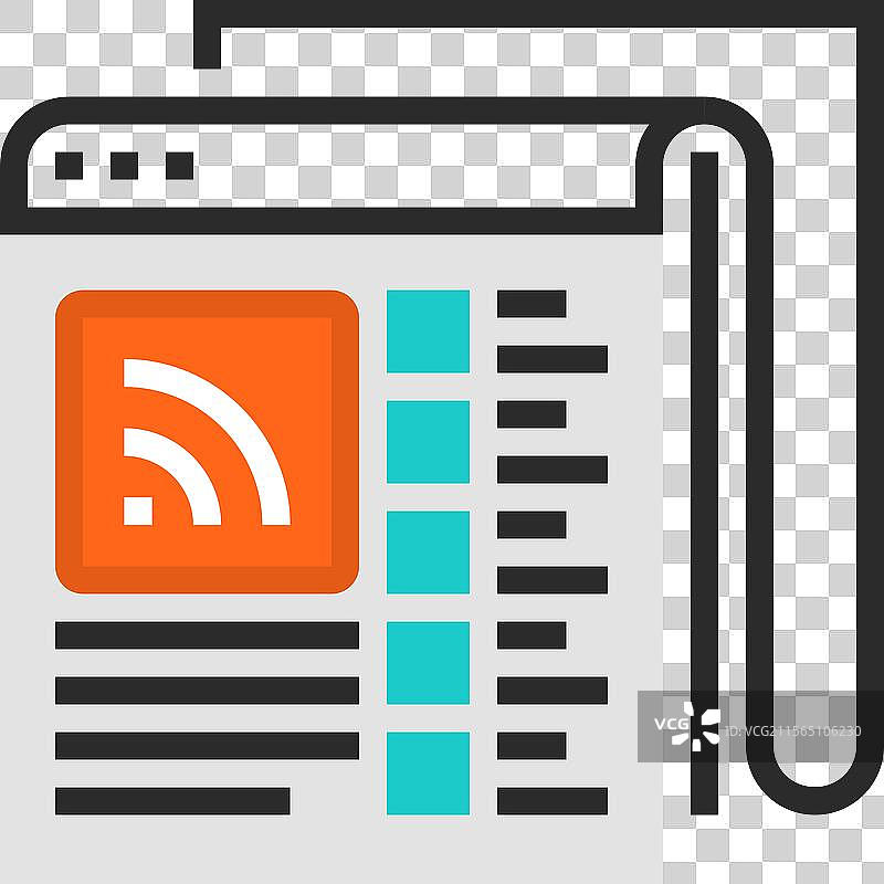 RSS订阅平面线条网页图标概念图片素材