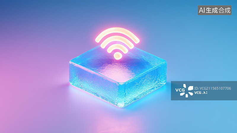 【AI数字艺术】3D渲染无线技术WIFI路由器信号等级图标图片素材