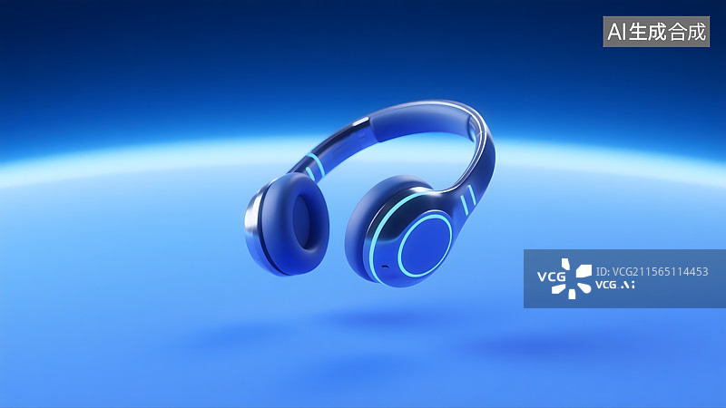 【AI数字艺术】未来感十足的蓝牙耳机图片素材