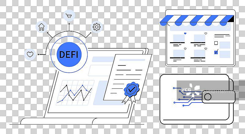 去中心化金融（DeFi）生态系统分析图片素材