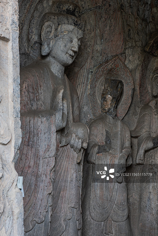 河南洛阳龙门石窟北魏时期洞窟宾阳三洞之宾阳中洞图片素材