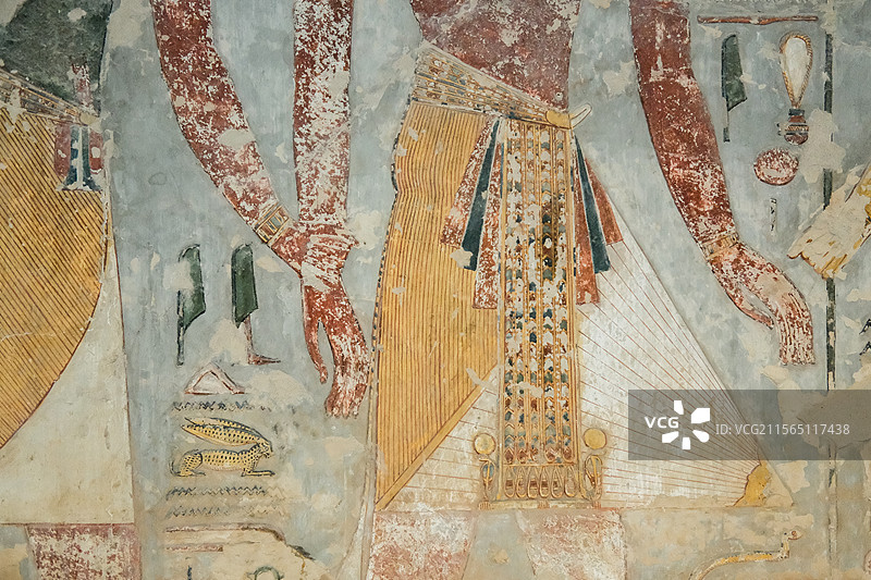 埃及卢克索 帝王谷KV17 法老塞提一世 壁画图片素材