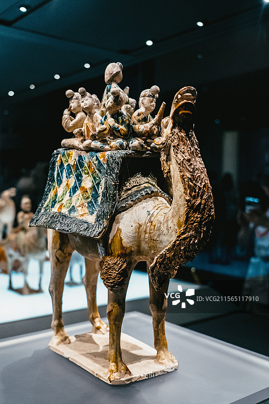 唐三彩 彩绘釉陶 泥塑 俑 骑马 文物 历史 陕西省历史博物馆 长安 盛唐图片素材