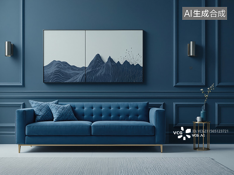 【AI数字艺术】现代客厅装饰图片素材