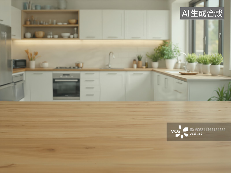 【AI数字艺术】现代厨房一角图片素材