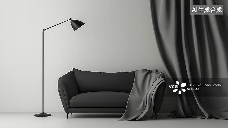 【AI数字艺术】客厅双人沙发图片素材