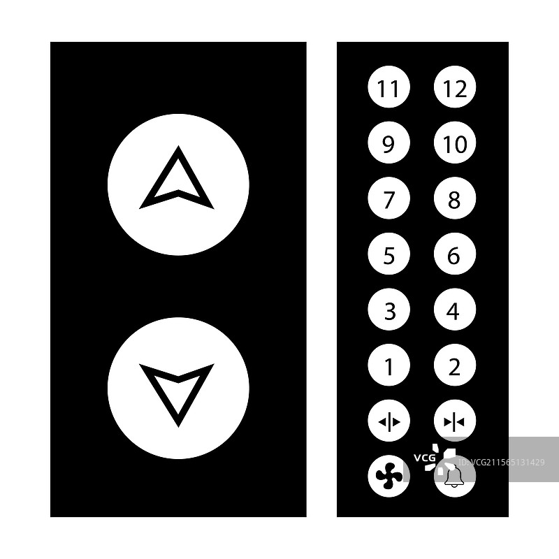 电梯按钮面板和呼叫按钮图片素材