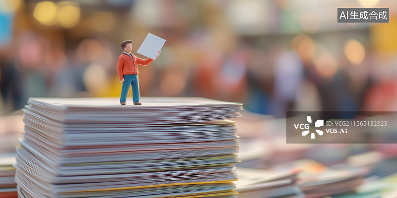 【AI数字艺术】微型商务人士展示卡片创意摄影作品图片素材