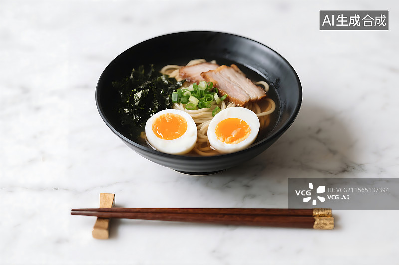 【AI数字艺术】日式拉面 溏心蛋与叉烧 美食 美味 餐厅 日料 菜单插图素材图片素材