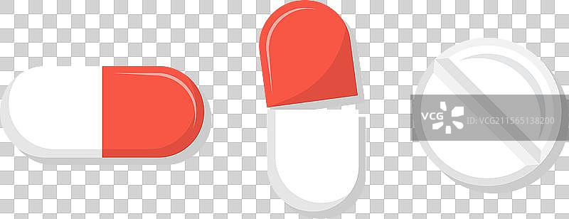 平面风格的药丸胶囊图标图片素材