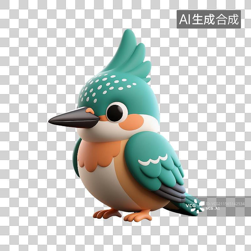 【AI数字艺术】3D建模纯黑背景的迷你杜鹃卡通插画图片素材