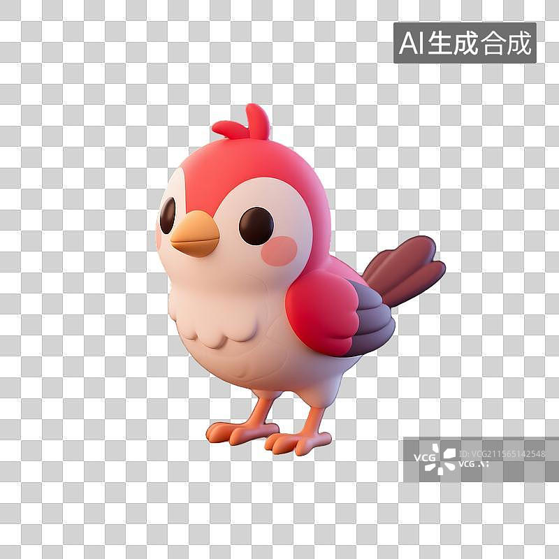 【AI数字艺术】3D建模纯黑背景的迷你杜鹃卡通插画图片素材