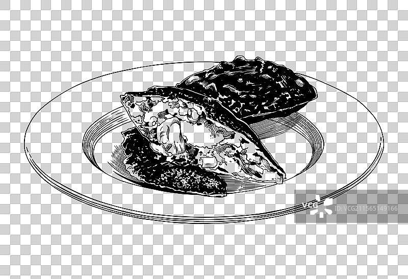 福州小吃海蛎饼手绘线稿图片素材