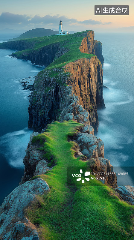 【AI数字艺术】美丽的热带海滩和灯塔图片素材