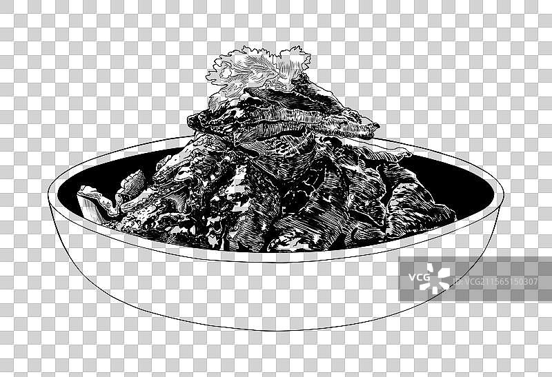 福州菜南煎肝手绘线稿图片素材