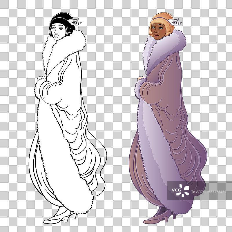 美丽的黑人女性，爵士乐时代的非裔美国女孩图片素材