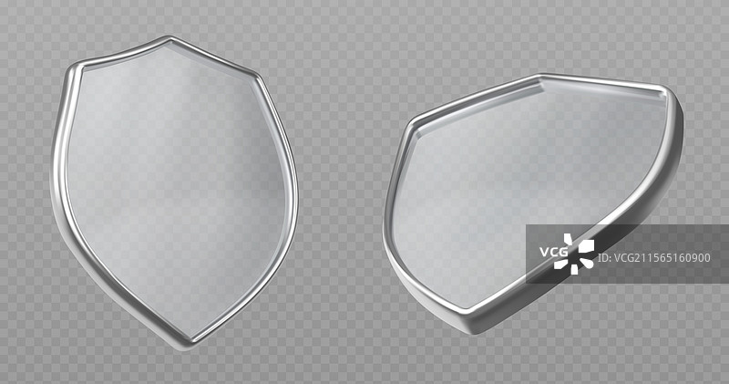 3D安全保护玻璃盾牌图标图片素材