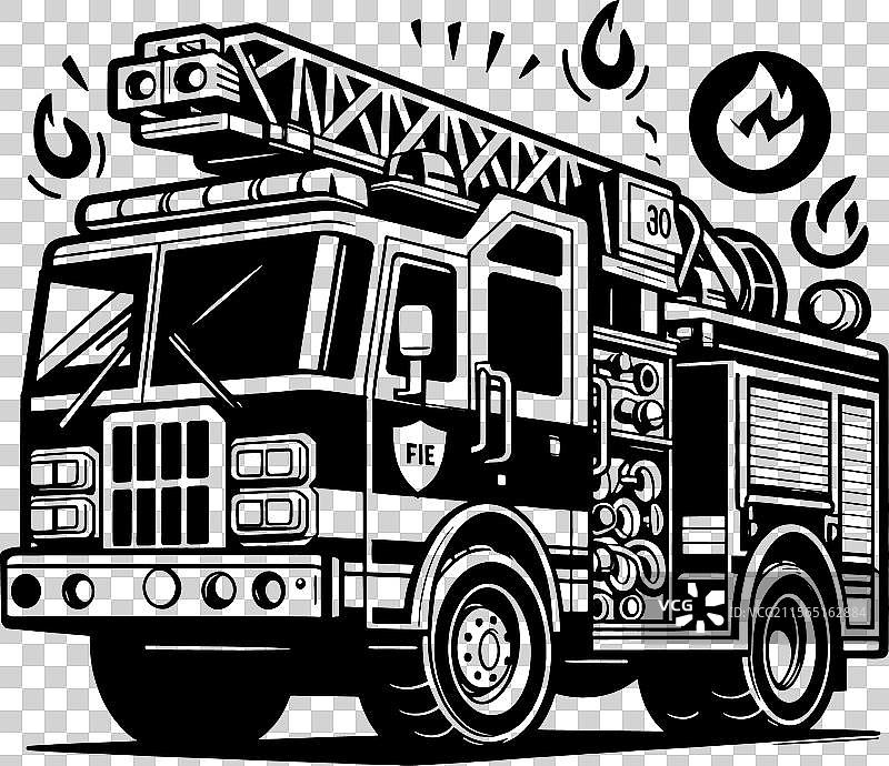 大消防车儿童涂色书图片图片素材