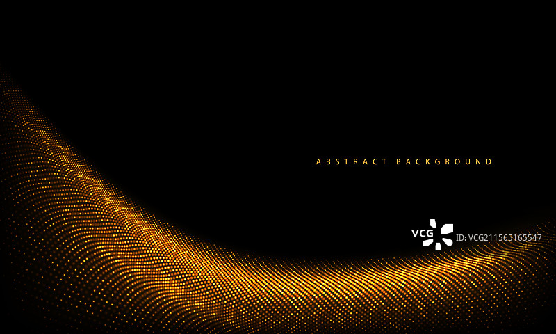 抽象奢华金色点粒子曲线波动图片素材
