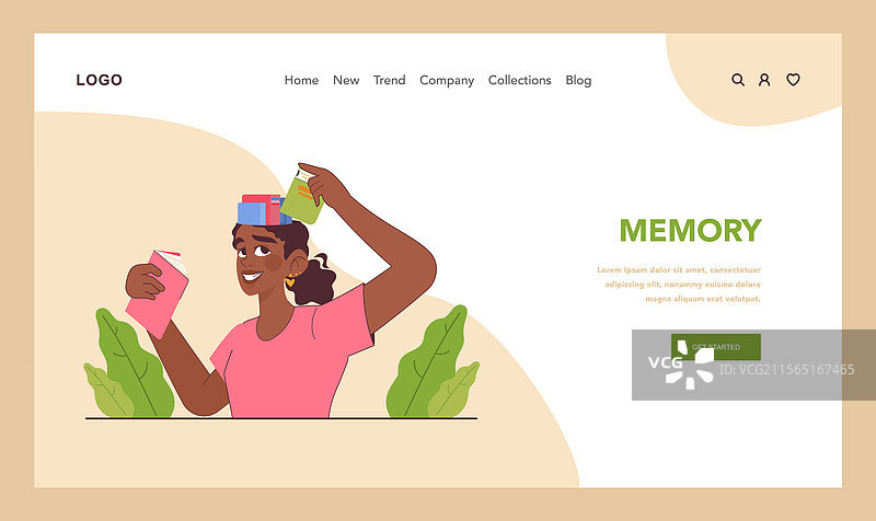 认知技能网页横幅或着陆页人类图片素材