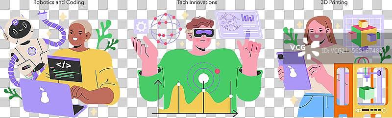 创客文化概念爱好者深入探讨图片素材