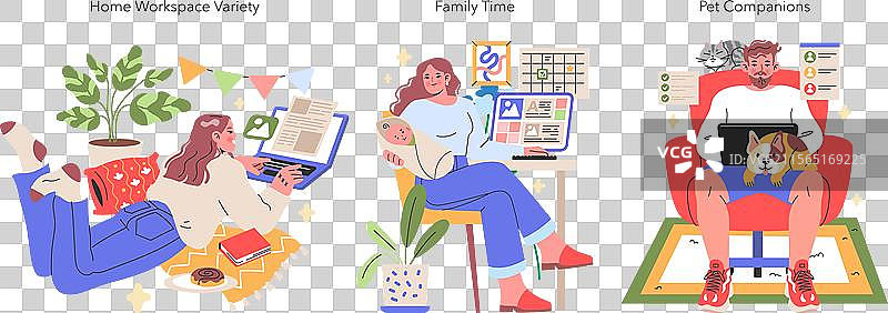 在家工作，宁静而充满活力图片素材