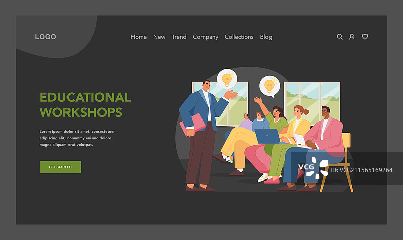 互动学习工作坊平面设计图片素材