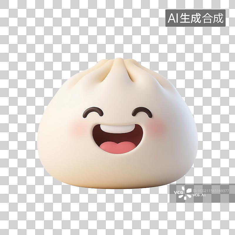 【AI数字艺术】3D渲染，小笼包，美食免抠元素，卡通包子，鲜肉包子，速冻食品，传统美食图片素材
