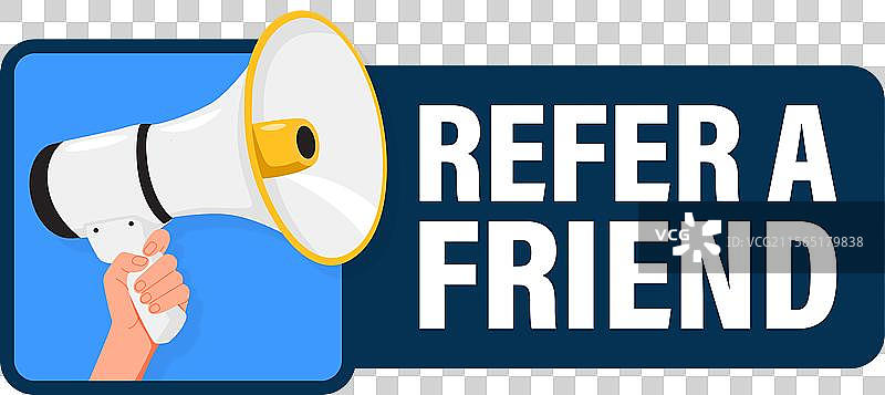 推荐朋友握着扩音器发言图片素材