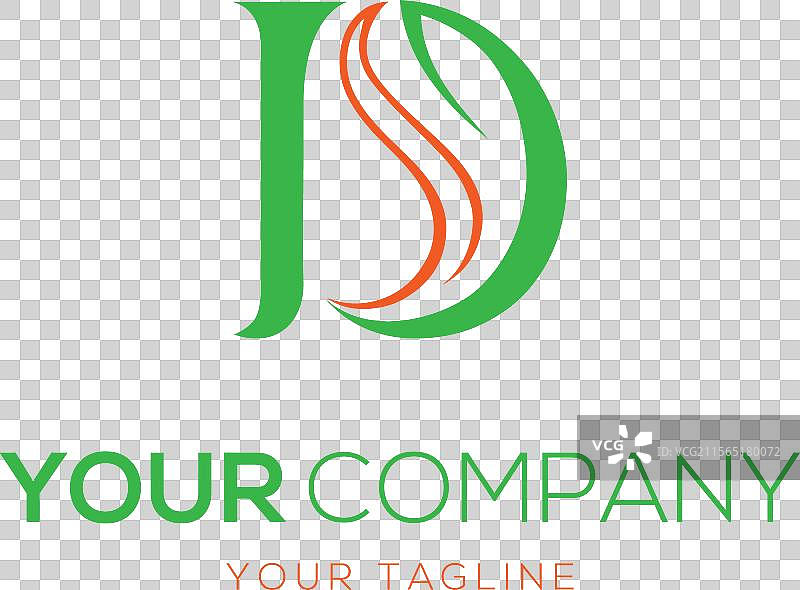 抽象绿色叶子字母sd或ds标志图片素材