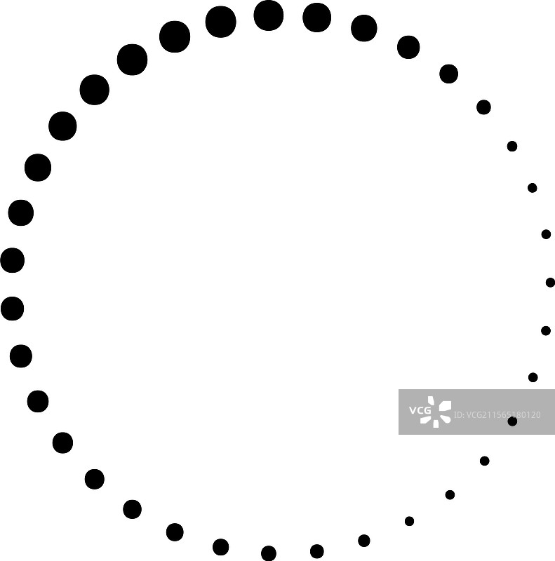 简单的黑色圆形点状边框花环图片素材