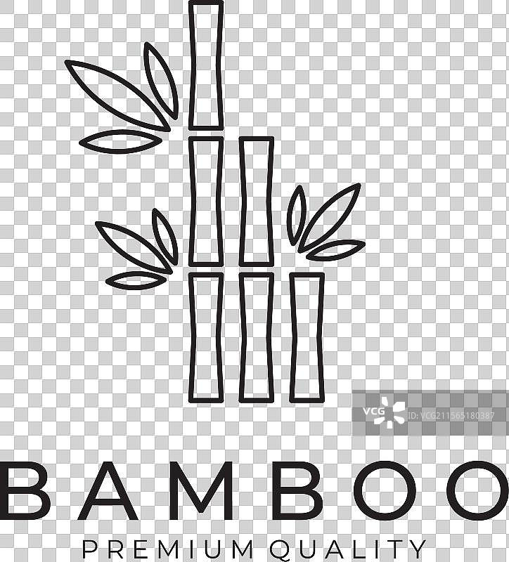 简约图标设计的竹子线条艺术标志图片素材