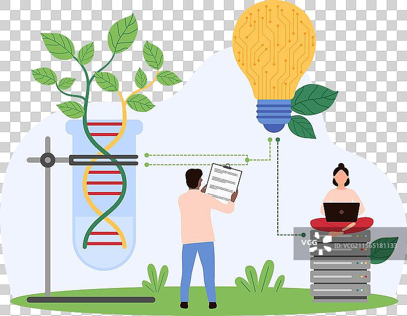 微小的科学数字项目与基因研究图片素材