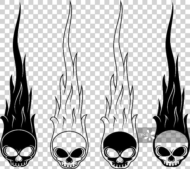 被火焰吞噬的骷髅图片素材
