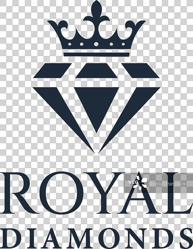 奢华皇家钻石标志和珠宝标志设计图片素材