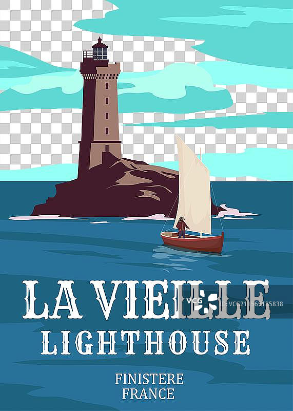 复古旅行海报 老灯塔图片素材