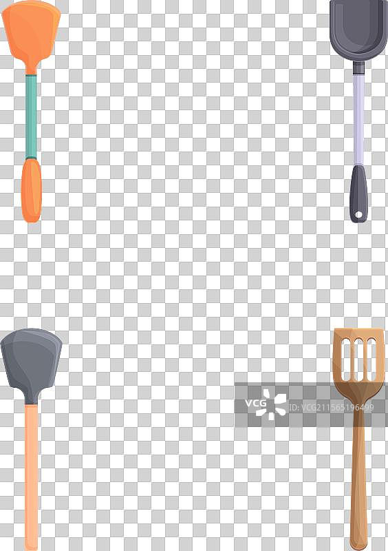 卡通厨房烹饪铲图标集图片素材