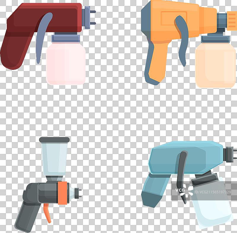 喷枪图标集 卡通手枪图片素材