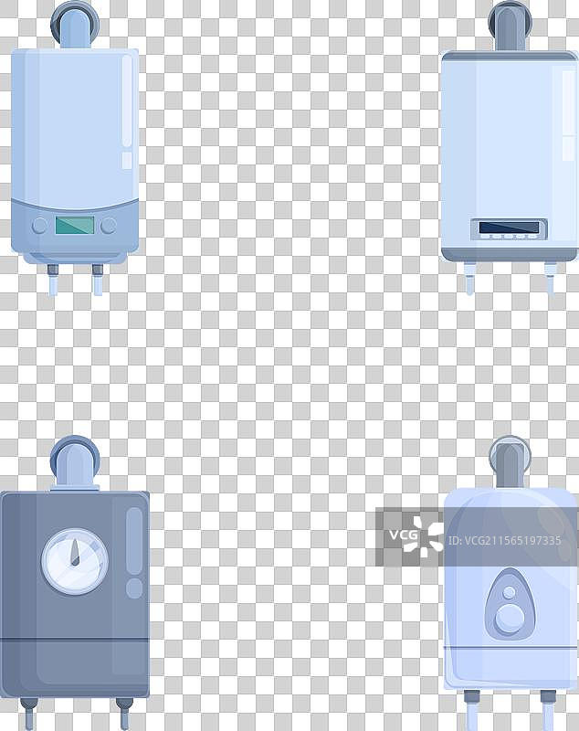 卡通燃气锅炉图标集图片素材