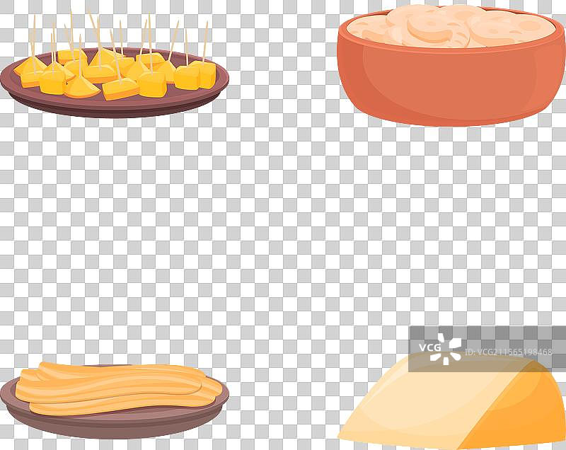 西班牙美食图标卡通集合图片素材