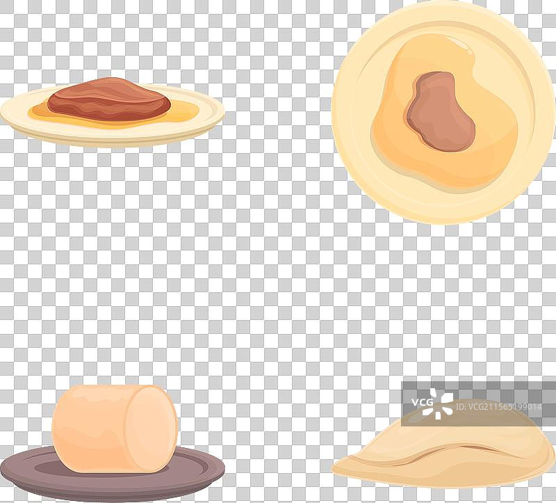 卡通风格的传统鹅肝图标集图片素材